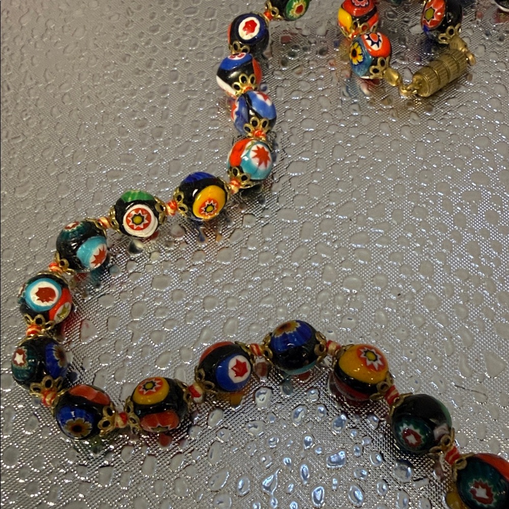 Vintage Venetian Marano Glass Colorful Beaded Necklace - Picture 6 of 13